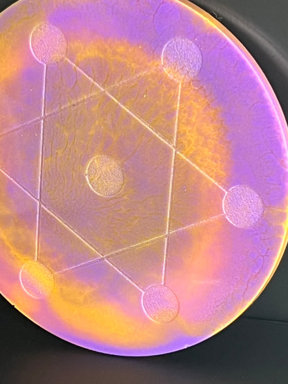 🔥 Solar Veil Crystal Grid | Creative Power & Intentional Expansion (5”)