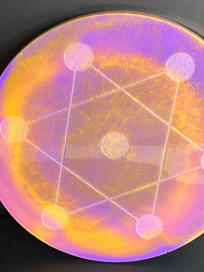 🔥 Solar Veil Crystal Grid | Creative Power & Intentional Expansion (5”)