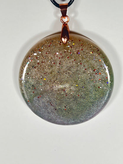 Stardust Ember Pendant | Warm Bronze & Cosmic Sparkle
