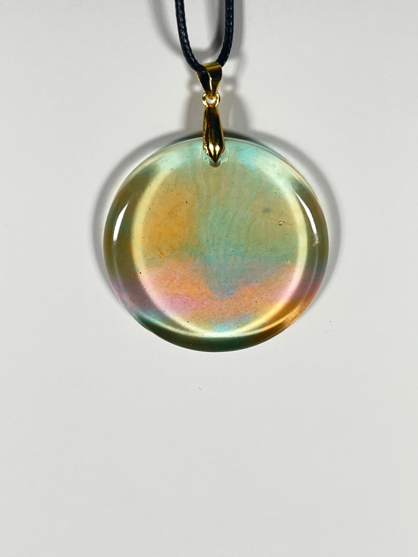 Celestial Veil Pendant | Soft Gold & Ocean Tones