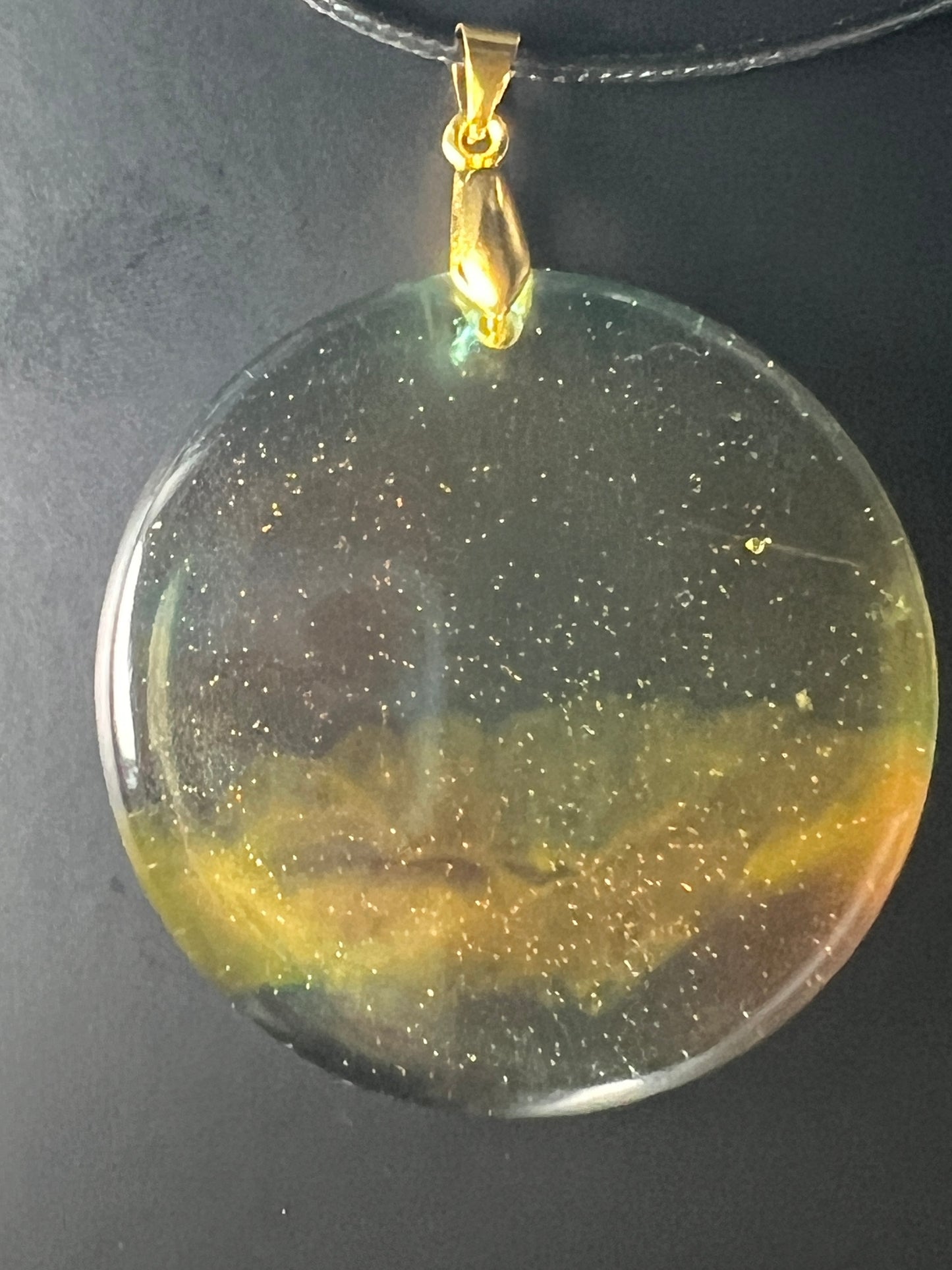 Celestial Veil Pendant | Soft Gold & Ocean Tones