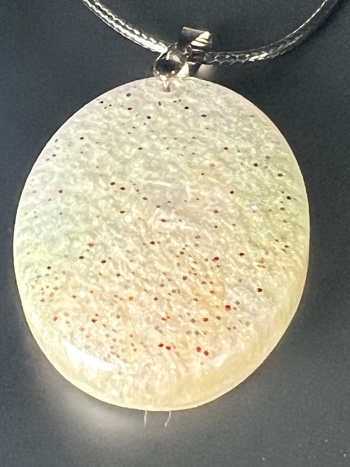 Earthlight Halo Pendant | Soft Greens & Subtle Stardust