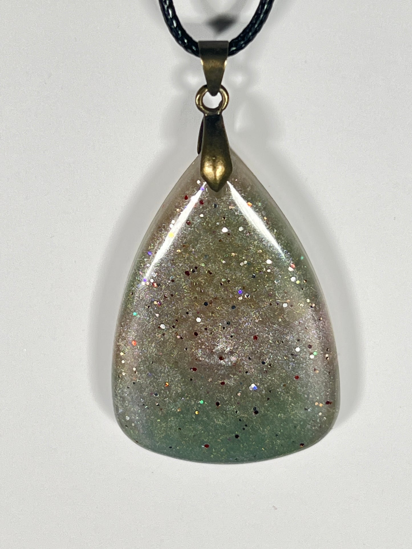 Forest Ember Pendant | Earthy Greens & Soft Stardust
