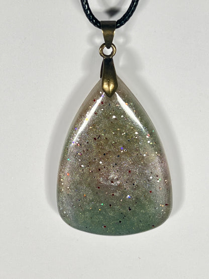 Forest Ember Pendant | Earthy Greens & Soft Stardust