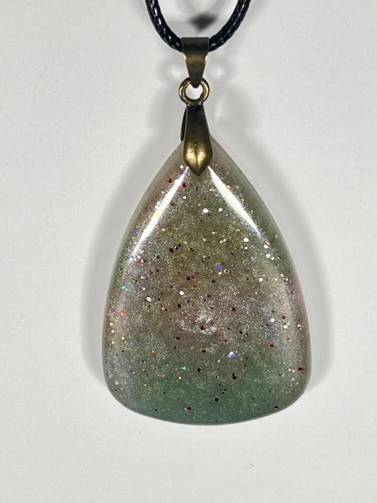 Forest Ember Pendant | Earthy Greens & Soft Stardust