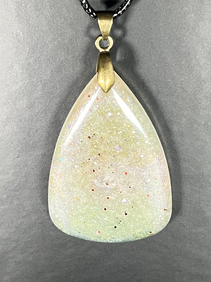Forest Ember Pendant | Earthy Greens & Soft Stardust