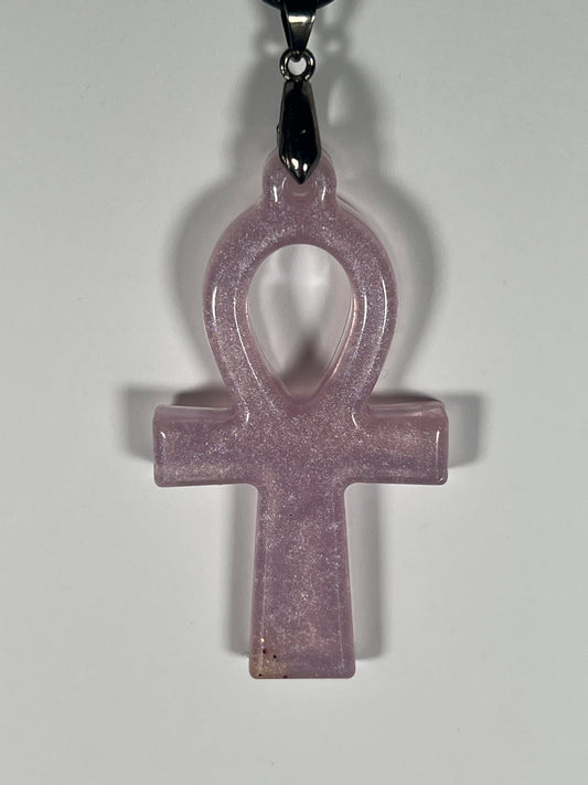 Blush Ankh Pendant | Soft Rose Light & Sacred Form