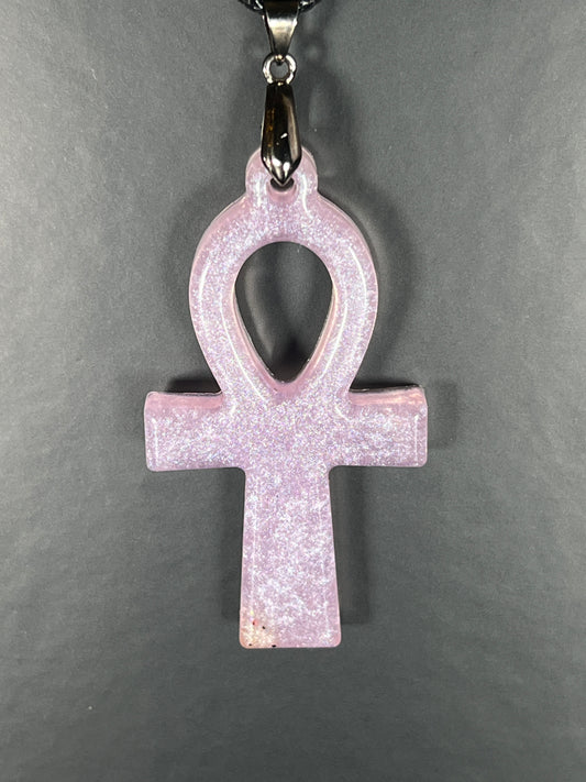 Blush Ankh Pendant | Soft Rose Light & Sacred Form