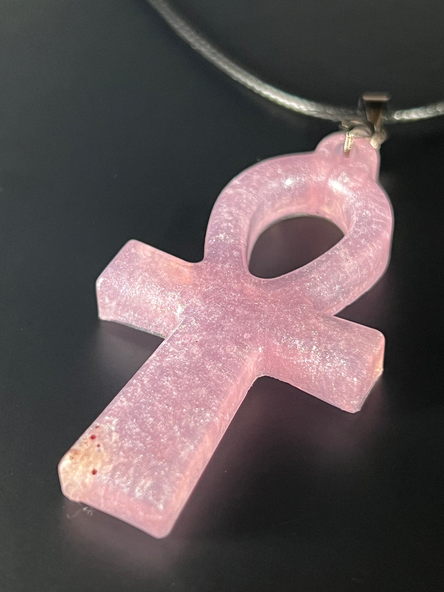 Blush Ankh Pendant | Soft Rose Light & Sacred Form