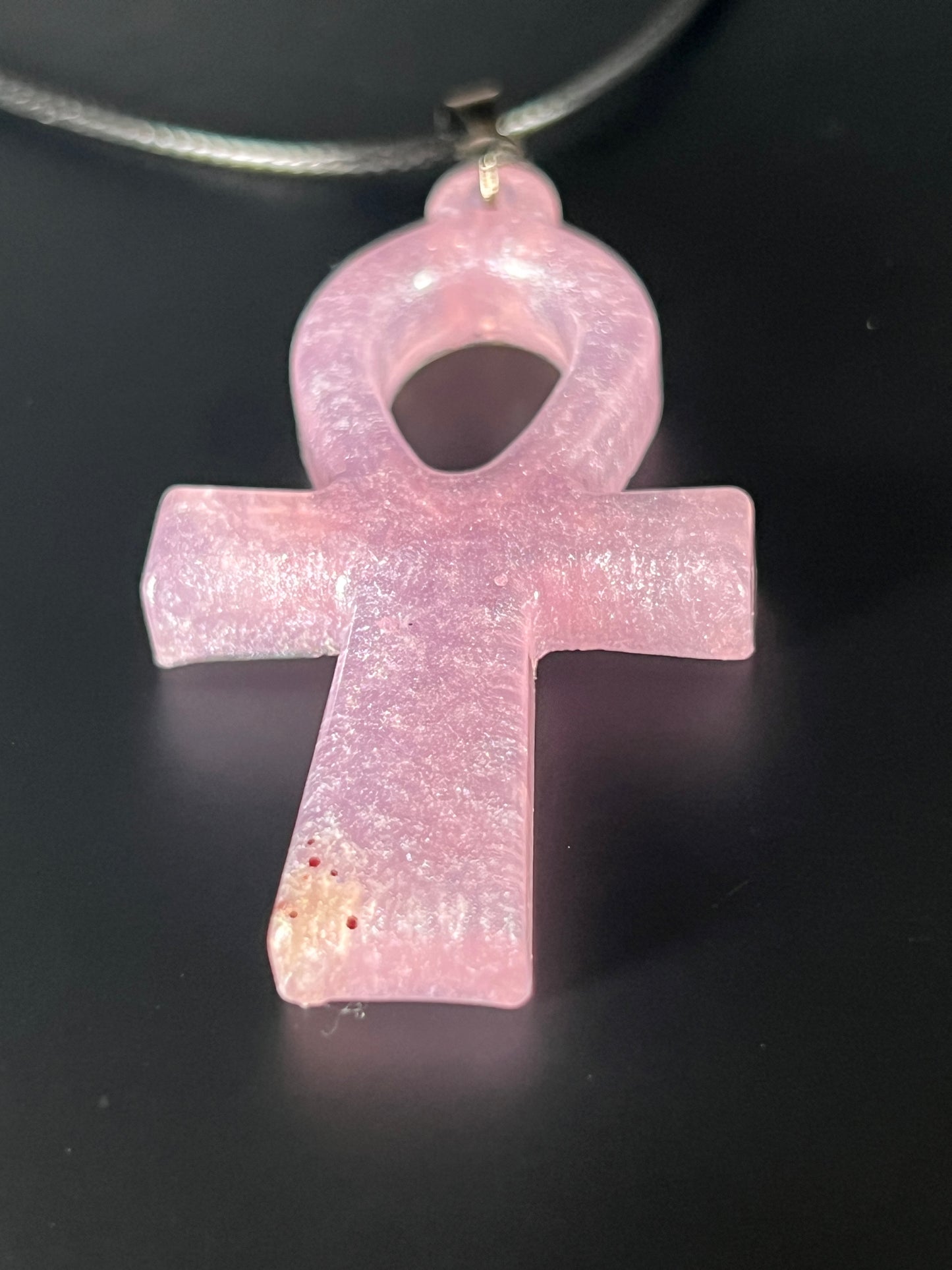 Blush Ankh Pendant | Soft Rose Light & Sacred Form