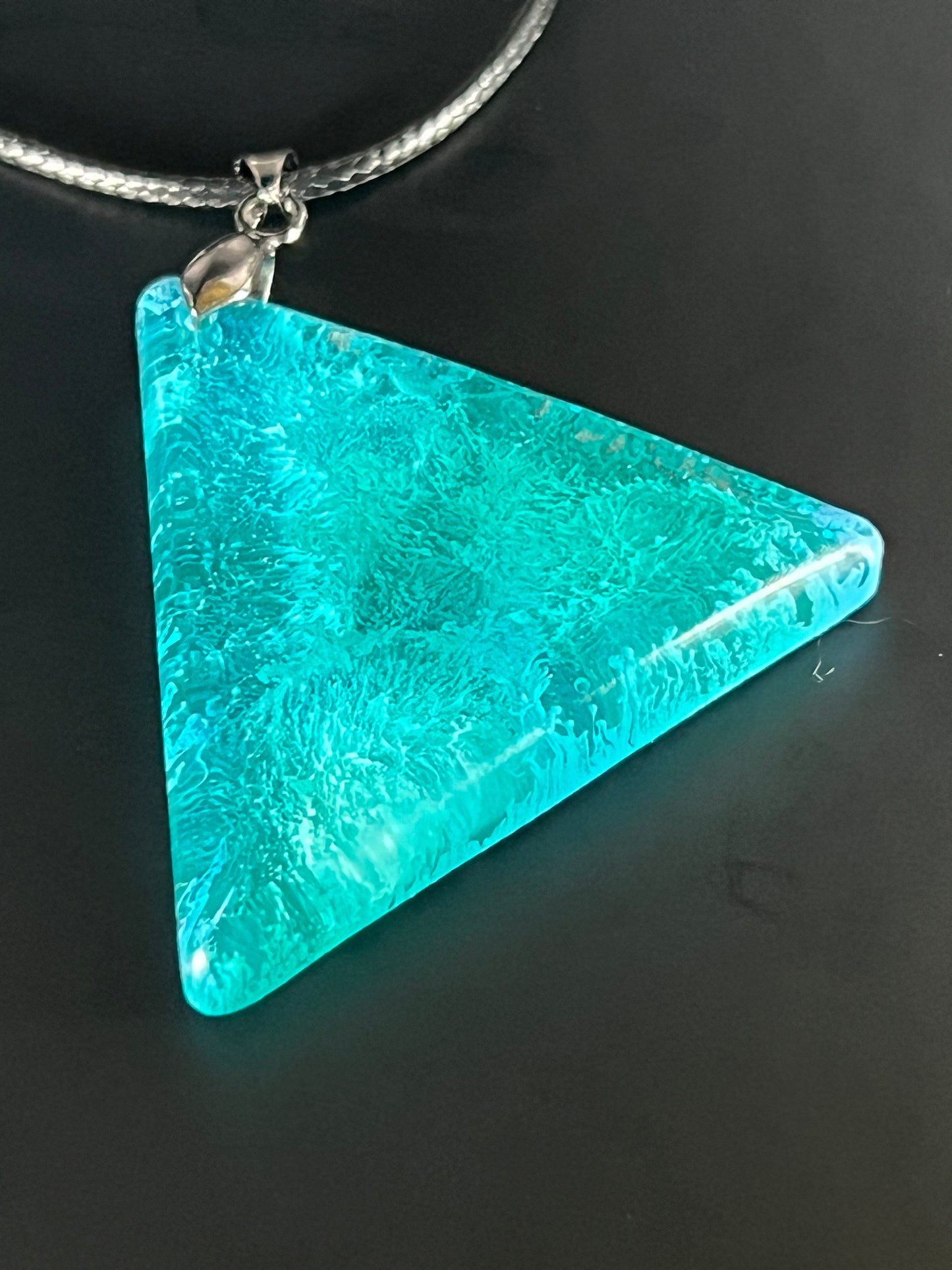 Aqua Prism Pendant | Vivid Teal & Crystalline Depth