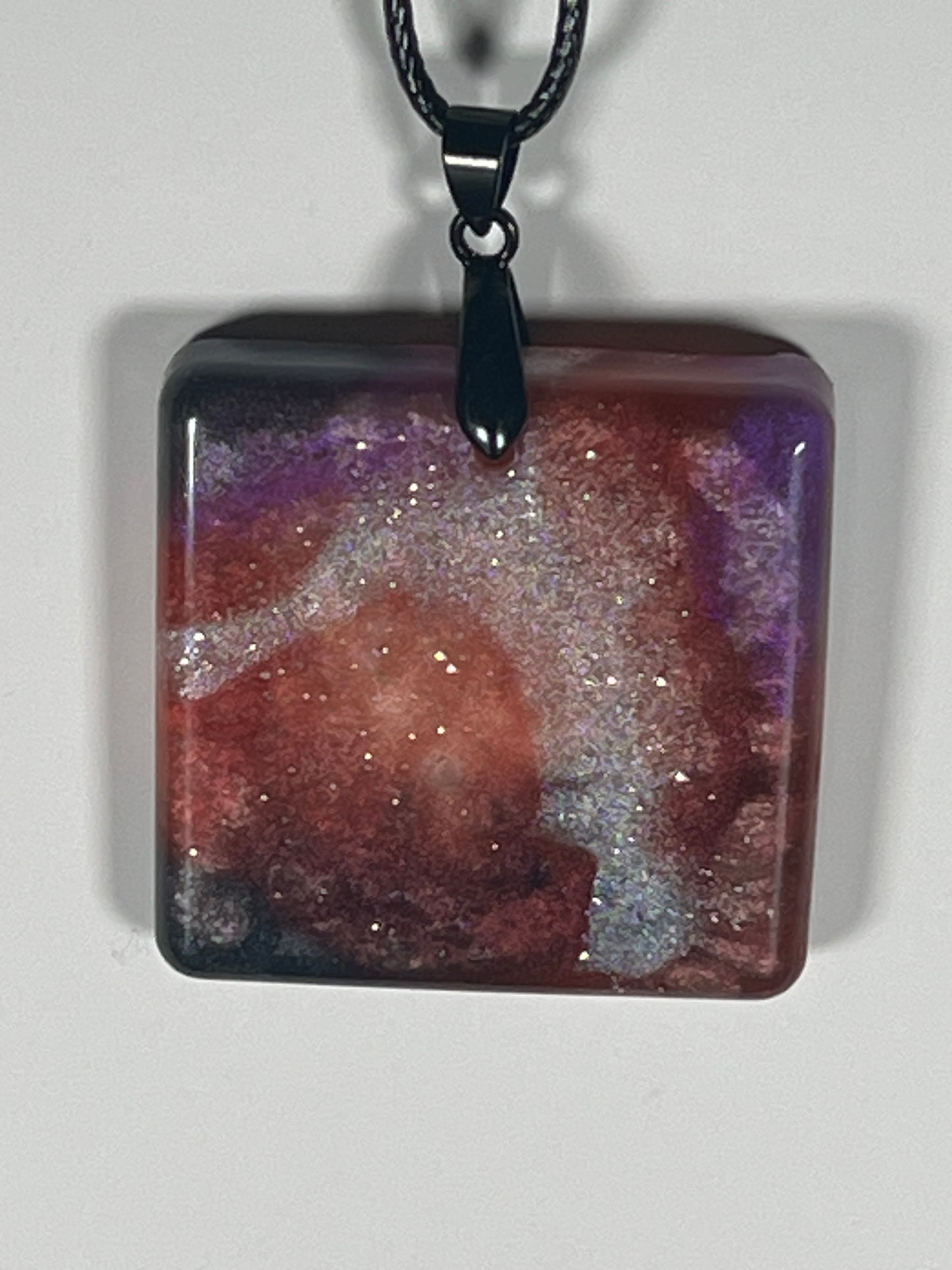 Crimson Aura Pendant | Radiant Reds & Violet Light