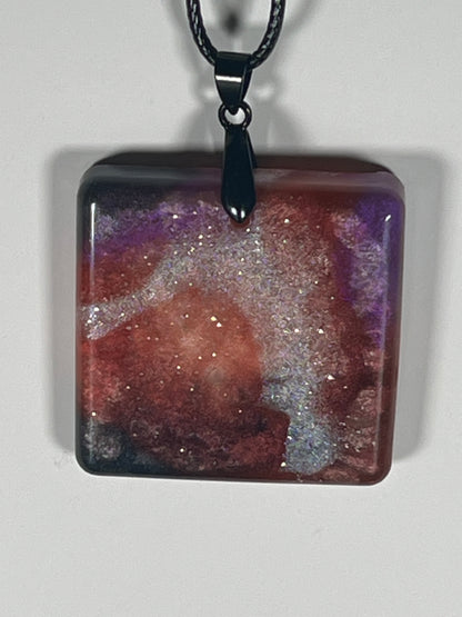 Crimson Aura Pendant | Radiant Reds & Violet Light