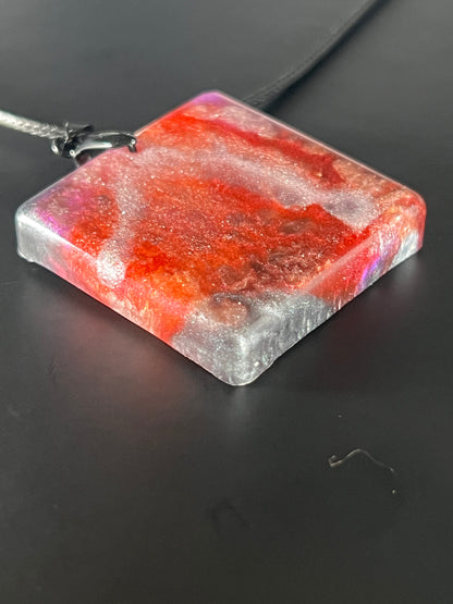 Crimson Aura Pendant | Radiant Reds & Violet Light