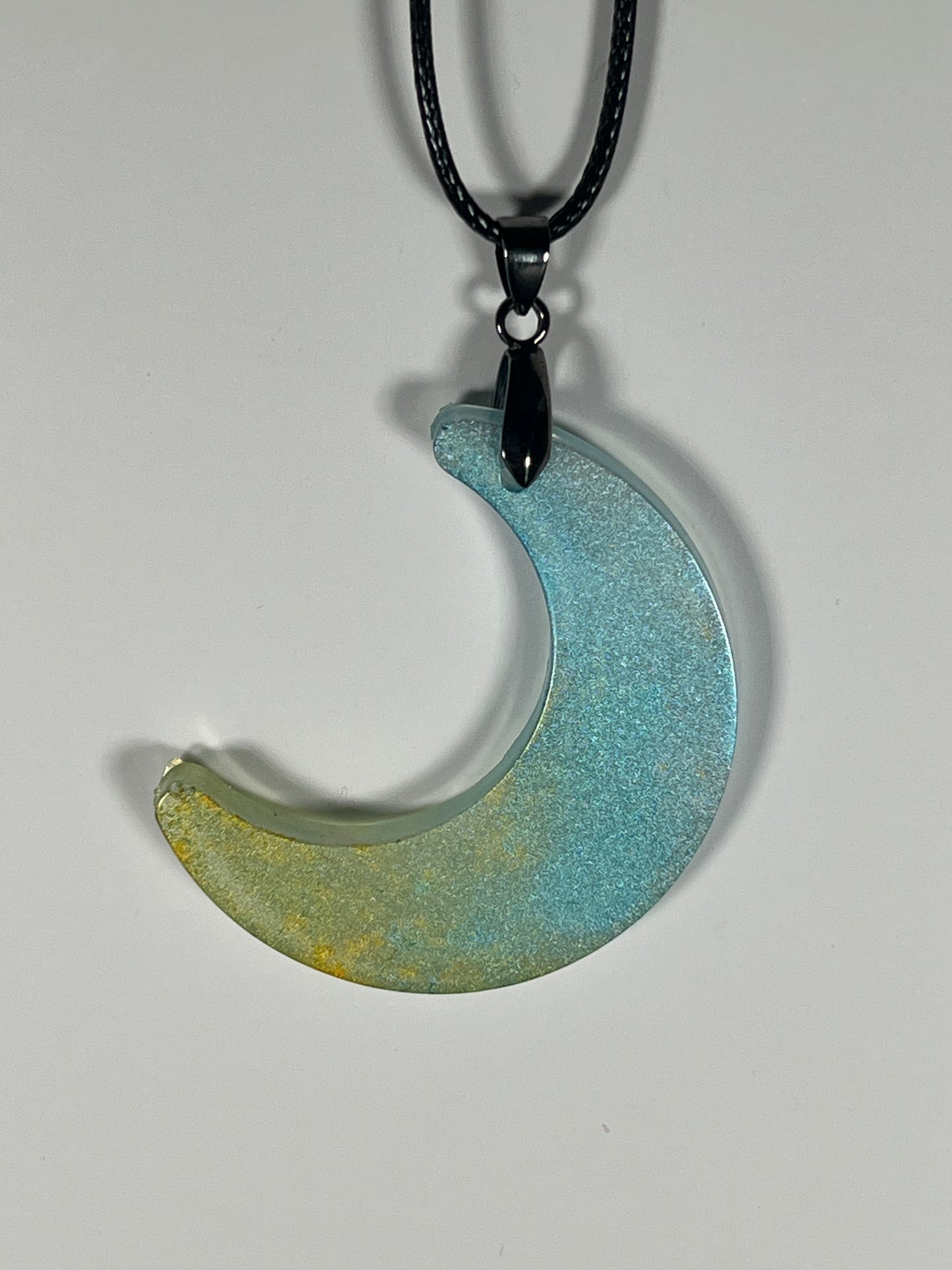 Moonlit Tide Pendant | Soft Aqua & Golden Glow