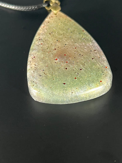 Forest Ember Pendant | Earthy Greens & Soft Stardust
