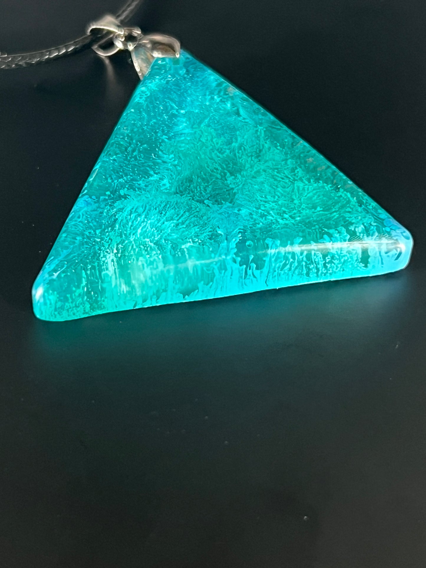 Aqua Prism Pendant | Vivid Teal & Crystalline Depth