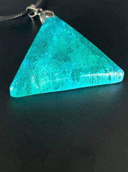 Aqua Prism Pendant | Vivid Teal & Crystalline Depth