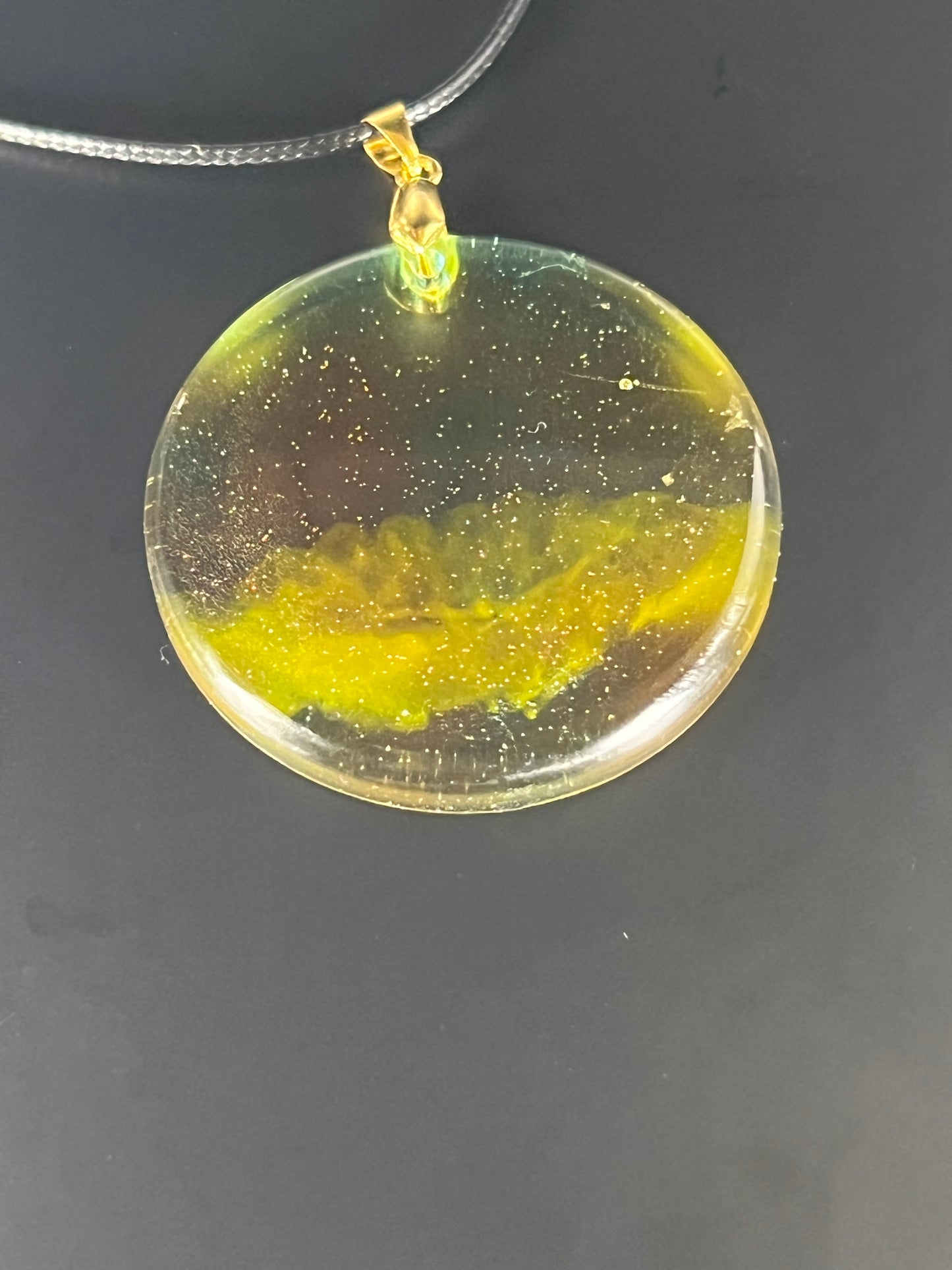 Celestial Veil Pendant | Soft Gold & Ocean Tones