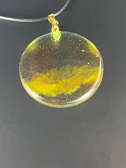 Celestial Veil Pendant | Soft Gold & Ocean Tones