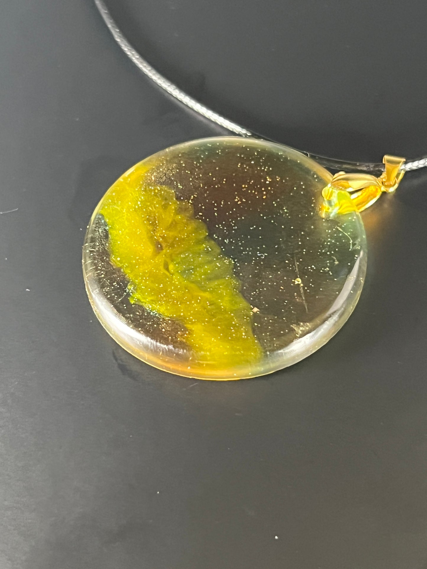 Celestial Veil Pendant | Soft Gold & Ocean Tones