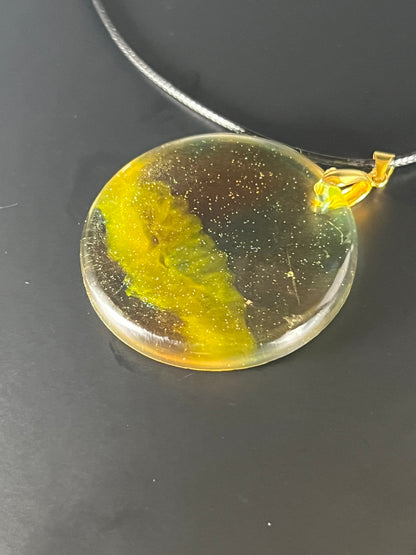 Celestial Veil Pendant | Soft Gold & Ocean Tones