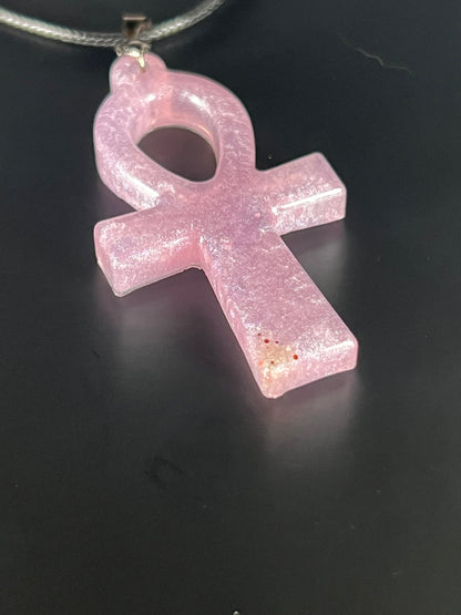 Blush Ankh Pendant | Soft Rose Light & Sacred Form
