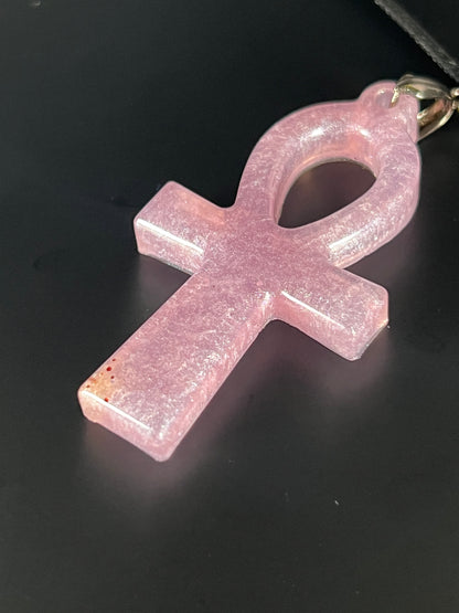 Blush Ankh Pendant | Soft Rose Light & Sacred Form