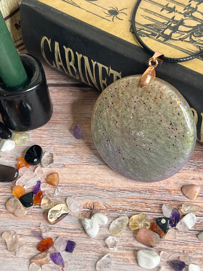 Stardust Ember Pendant | Warm Bronze & Cosmic Sparkle