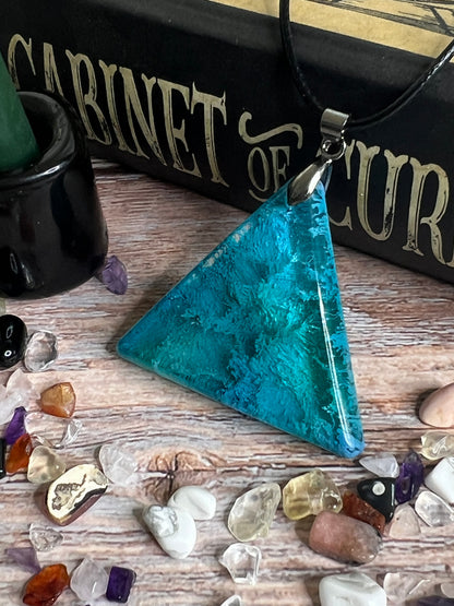 Aqua Prism Pendant | Vivid Teal & Crystalline Depth
