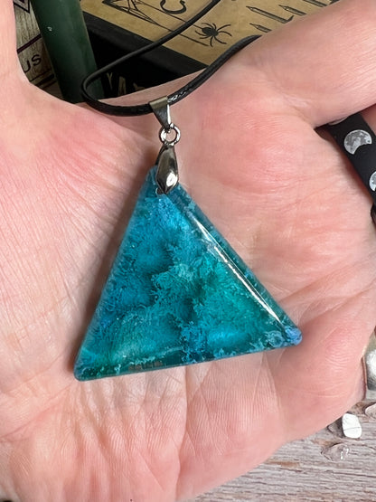 Aqua Prism Pendant | Vivid Teal & Crystalline Depth