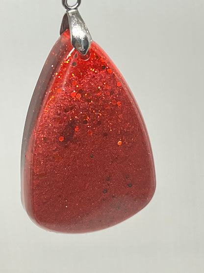Blood Moon Fire — Crimson Resin Pendant