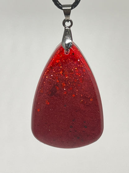 Blood Moon Fire — Crimson Resin Pendant