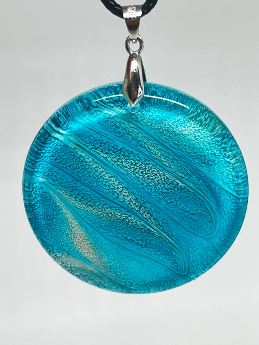 Siren's Current — Ocean Teal Resin Pendant