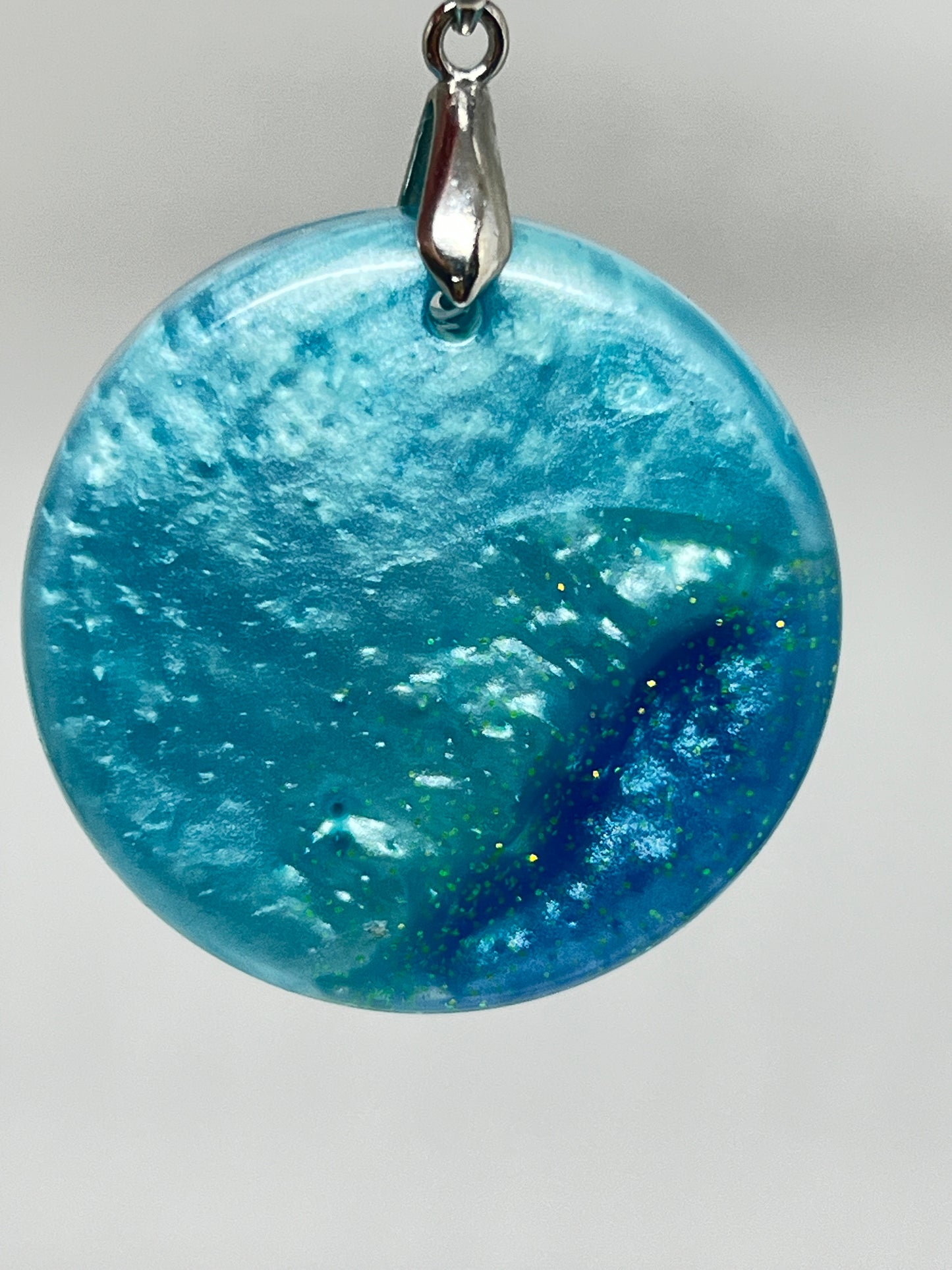 Deep Water Magic — Aqua Teal Resin Pendant