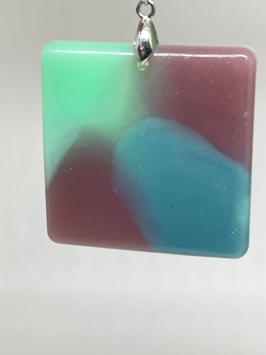 Tides of Twilight — Swirling Color Resin Pendant