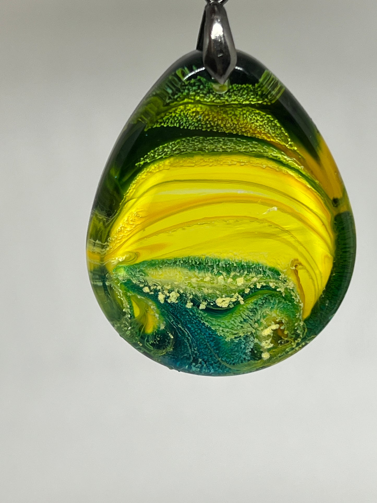 Solar Tide — Yellow & Teal Resin Pendant