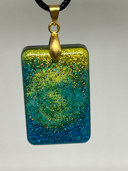 Aurora Constellation — Holographic Glitter Resin Pendant