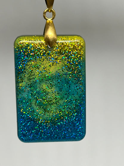 Aurora Constellation — Holographic Glitter Resin Pendant