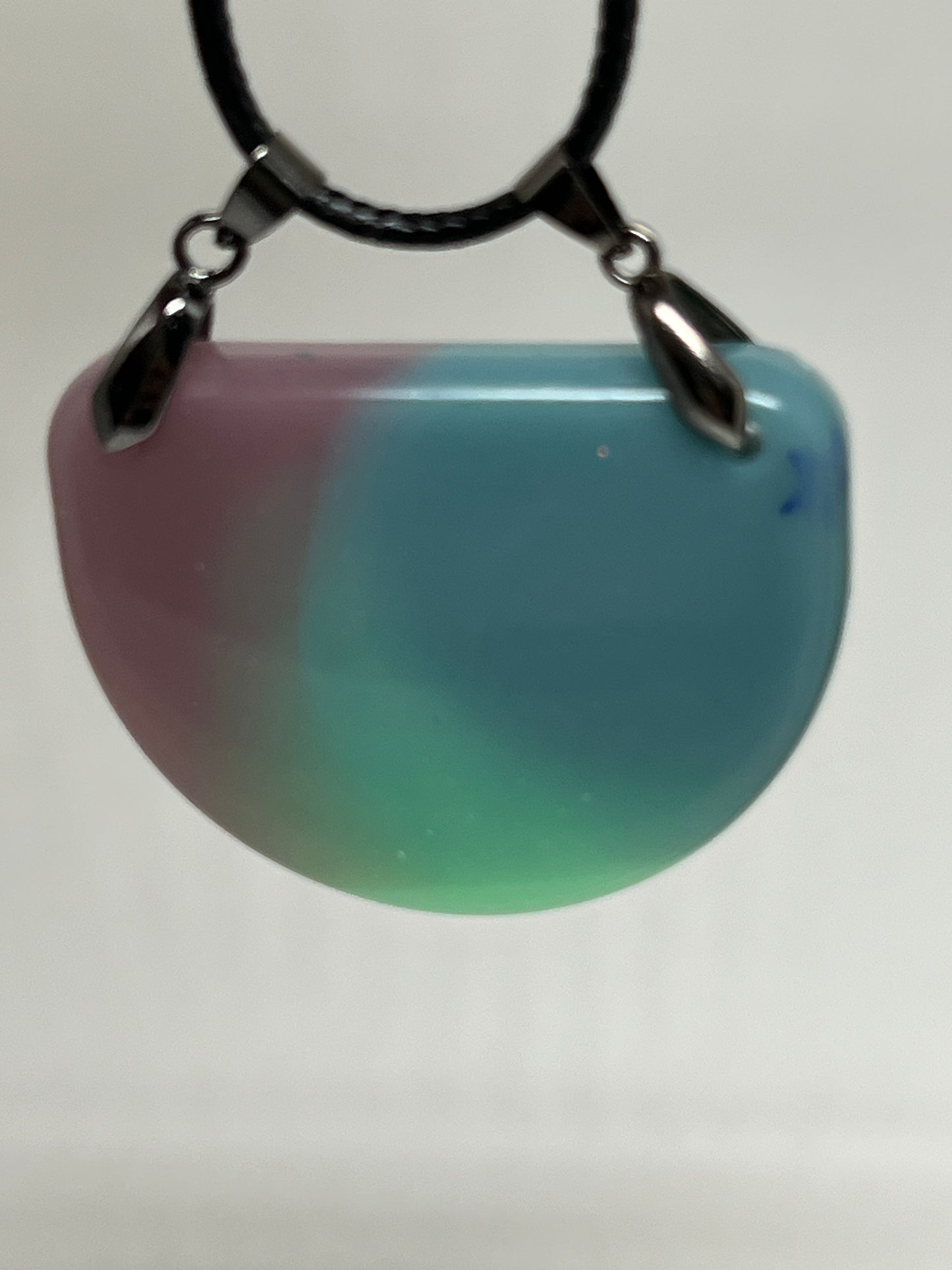 Aurora Rising — Half Moon Resin Pendant