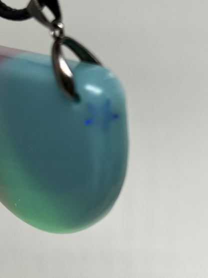 Aurora Rising — Half Moon Resin Pendant