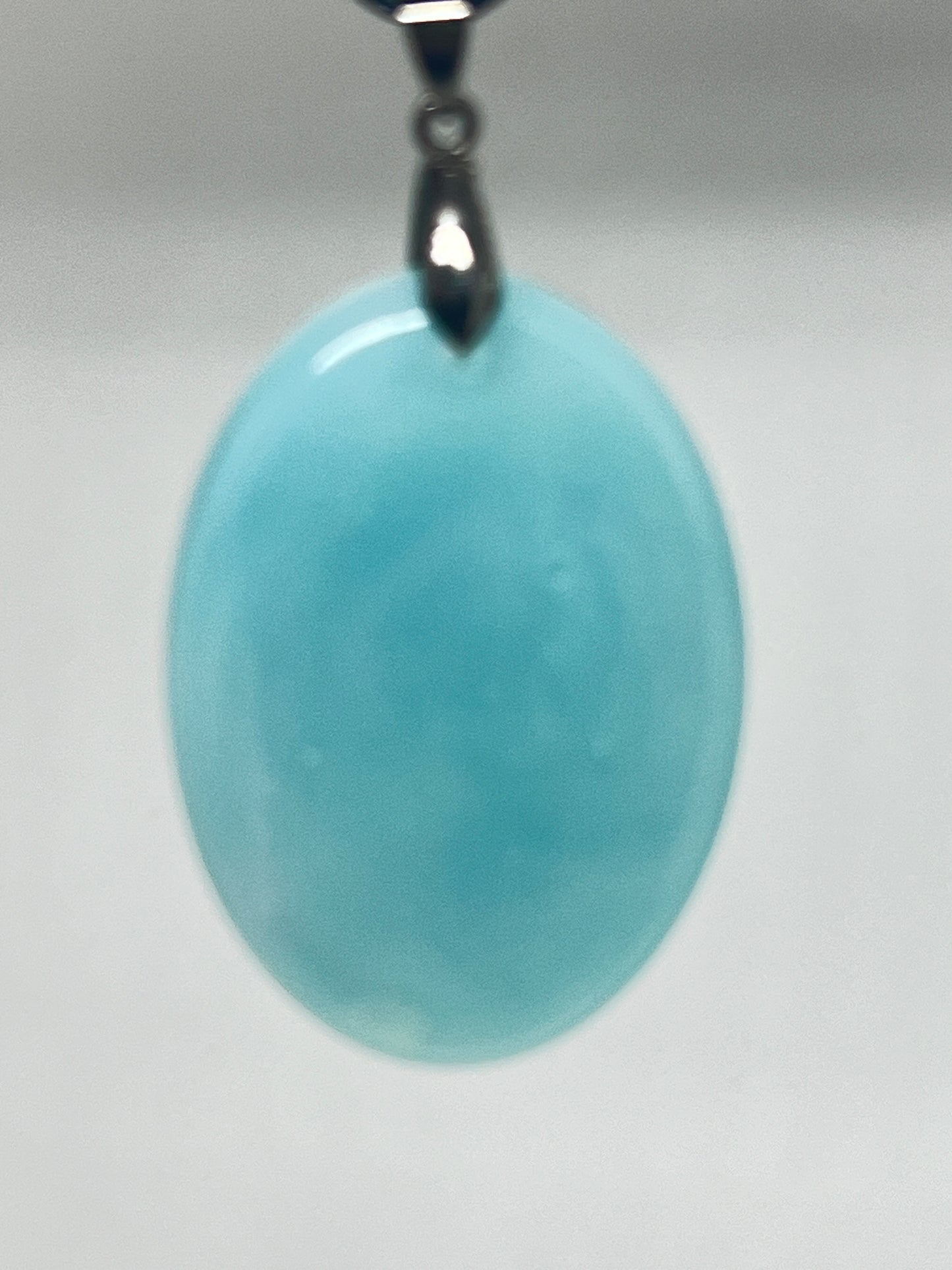 Still Waters — Aqua Oval Resin Pendant