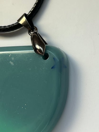 Aurora Rising — Half Moon Resin Pendant