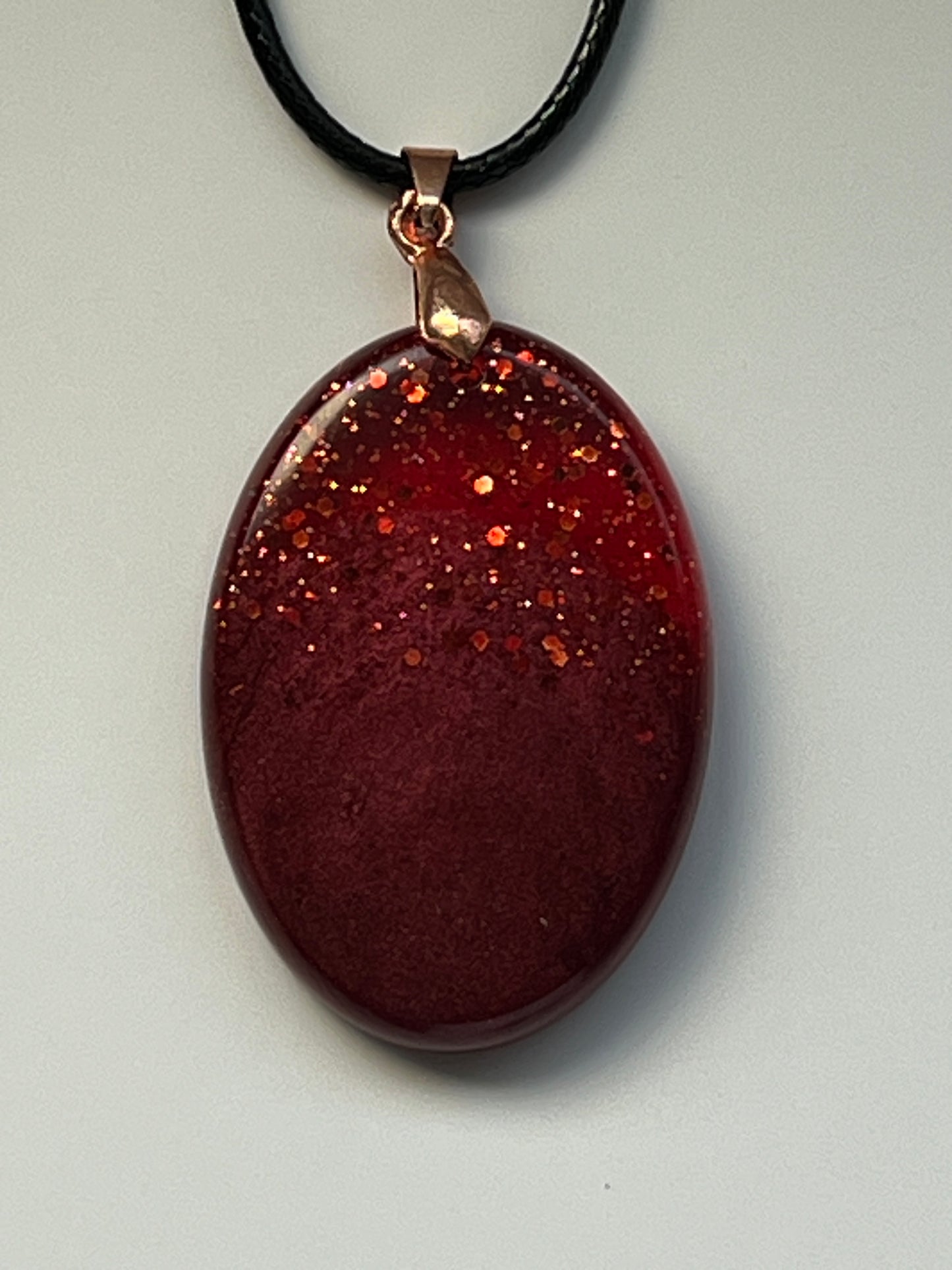 Garnet Ember — Deep Red Resin Pendant