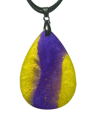 Solar Eclipse — Gold & Violet Resin Pendant