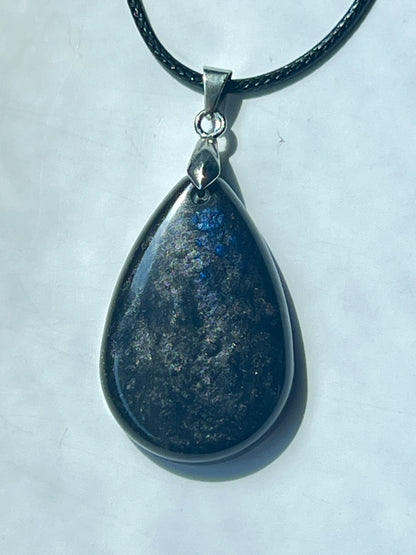Void & Spark — Midnight Black Resin Pendant