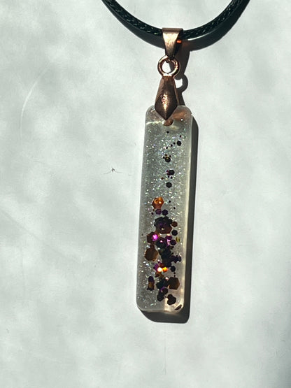 Witch's Vial — Crystal & Cosmic Glitter Resin Pendant