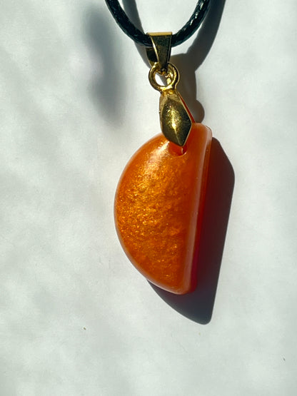 Dragon's Claw — Carnelian Orange Resin Pendant