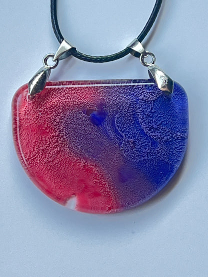 Dusk & Dawn — Rose & Cobalt Half Moon Resin Pendant