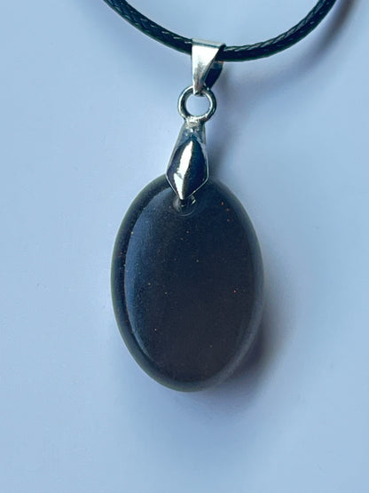Shadow Stone — Charcoal Resin Pendant
